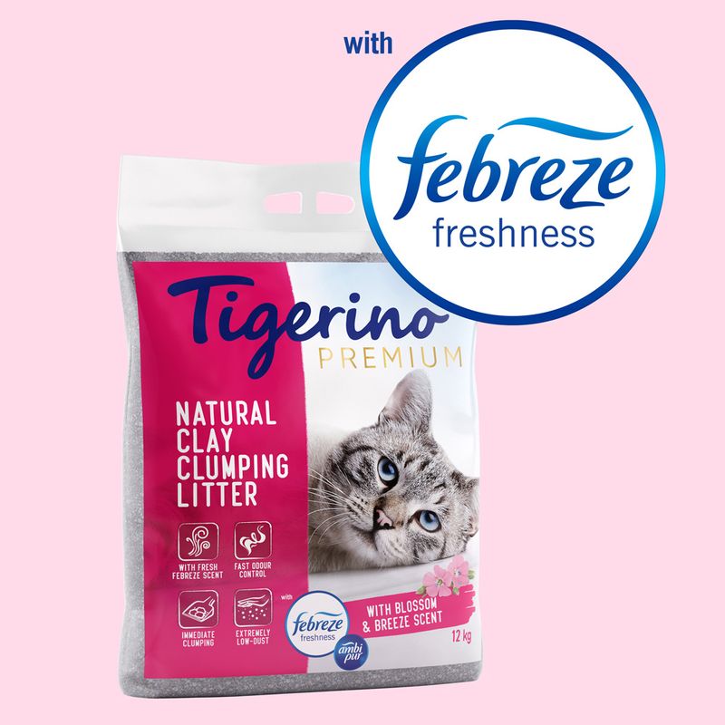 zooplus Tigerino Premium Katzenstreu - Febreze Frischer Blütenduft kaufen