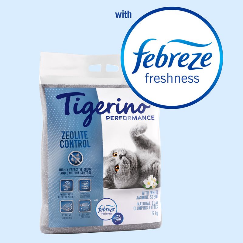 zooplus Tigerino Performance Zeolite Control Katzenstreu - Febreze-Jasminblütenduft kaufen