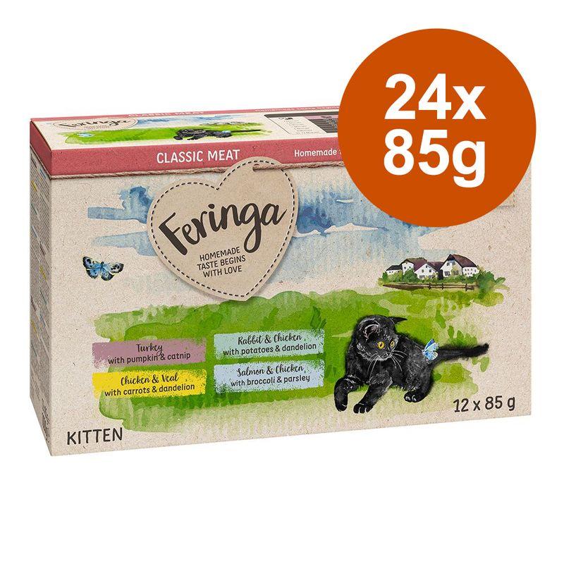 zooplus Sparpaket Feringa Classic Meat Menü Kitten Pouches 24 x 85 g kaufen Lagerräumung