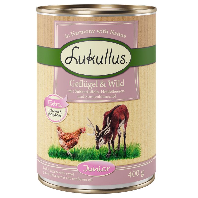 zooplus 6 x 400 g Lukullus Naturkost Junior Probierpakete kaufen Riesige Ersparnisse