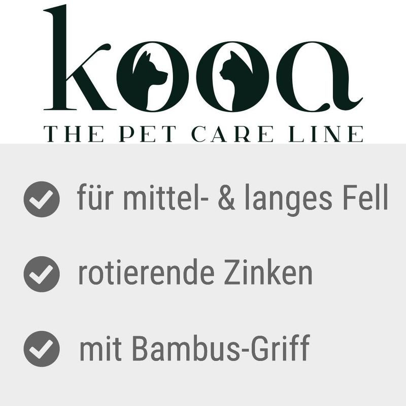 zooplus kooa Rechenkamm aus Bambus mit rotierenden Zähnen kaufen VIP-Rabatte
