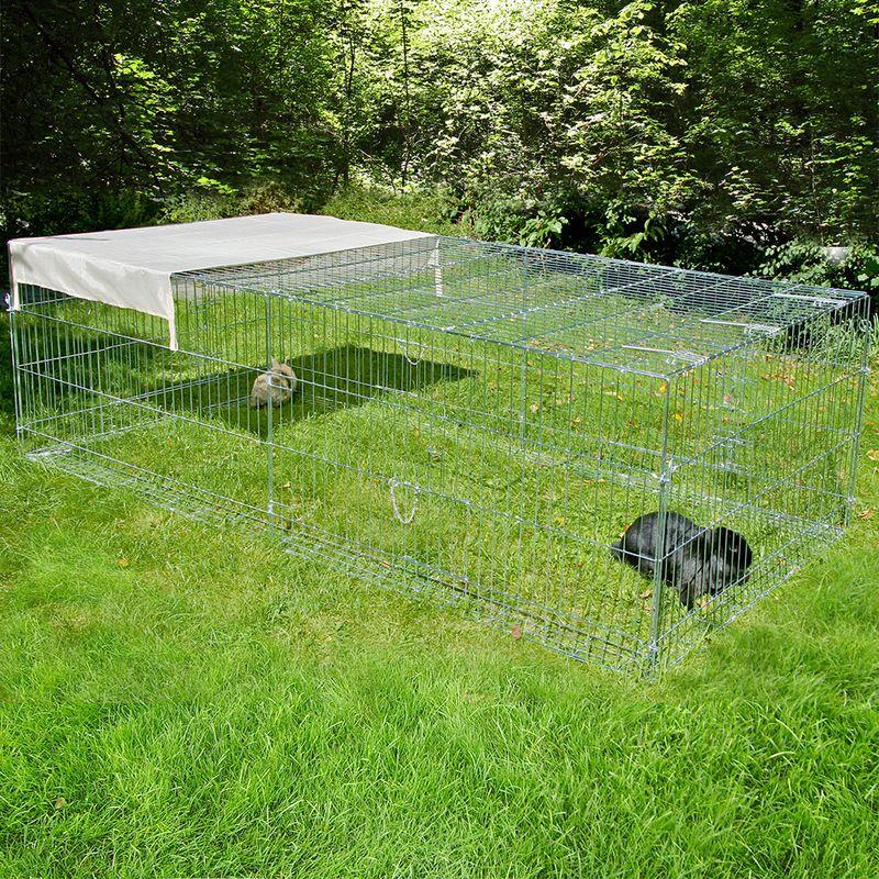 zooplus Kerbl Freigehege 4-Eck mit Ausbruchsperre und Gitterdach groß kaufen