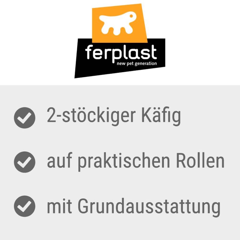 zooplus Ferplast Kaninchenkäfig Vital 120 2-stöckig kaufen Versandkostenfrei
