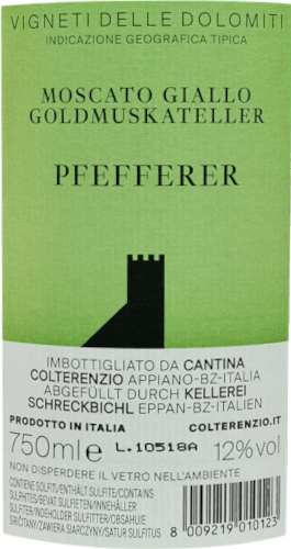 vinello Pfefferer Vigneti delle Dolomiti IGT - Kellerei Schreckbichl zollfrei