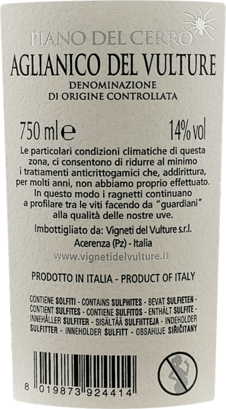 vinello Piano del Cerro Aglianico del Vulture DOC - Vigneti del Vulture Räumungsverkauf