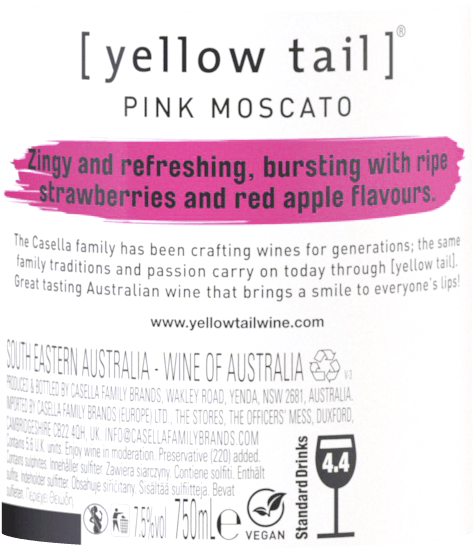 vinello Pink Moscato - Yellow Tail Kostenlose Rückgabe