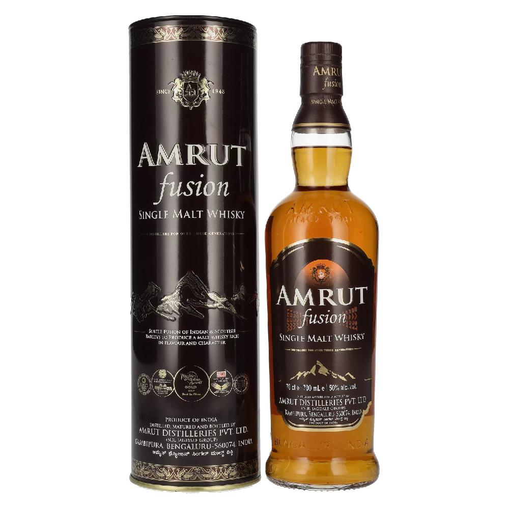 delicando Amrut Indian FUSION Single Malt Whisky 50% Vol. 0 7l in Tinbox Blitzverkäufe
