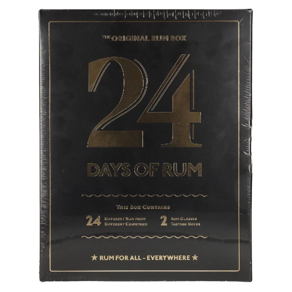 delicando 24 DAYS OF RUM The Original Rum Box Black Edition 41 3% Vol. 24x0 02l in Geschenkbox mit 2 Nosing Gläsern Online Shopping