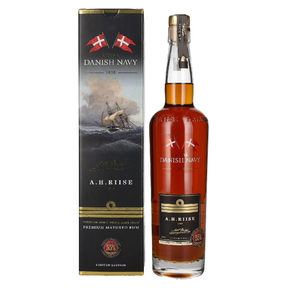 delicando A.H. Riise Royal DANISH NAVY STRENGTH Superior Spirit Drink 55% Vol. 0 7l in Geschenkbox Heißer Verkauf