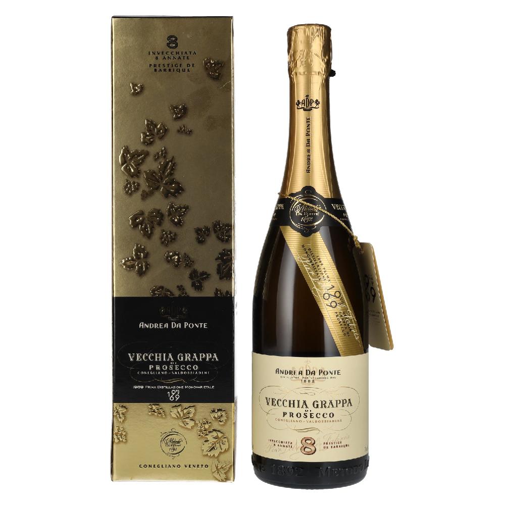 delicando Andrea Da Ponte Vecchia Grappa di Prosecco 8 Annate 42% Vol. 0 7l in Geschenkbox