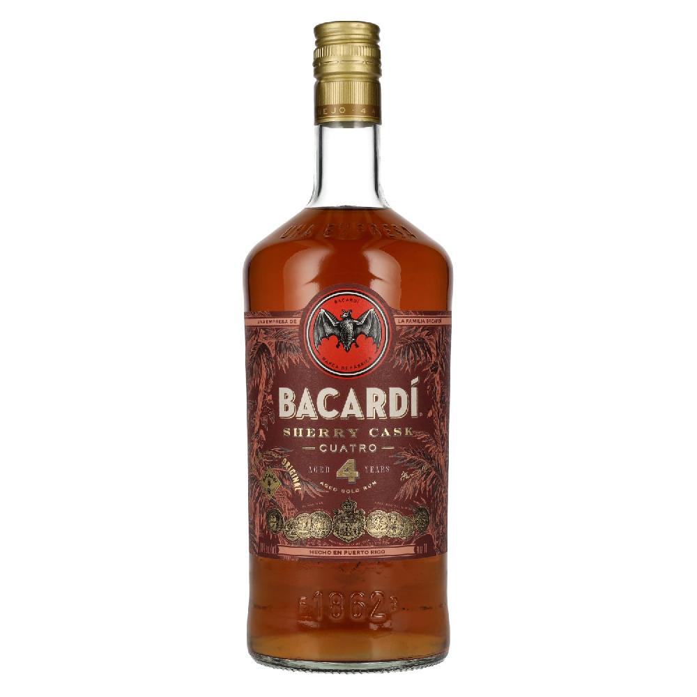 delicando Bacardi 4 Years Old SHERRY CASK CUATRO Gold Rum 40% Vol. 1l Neueste Stile
