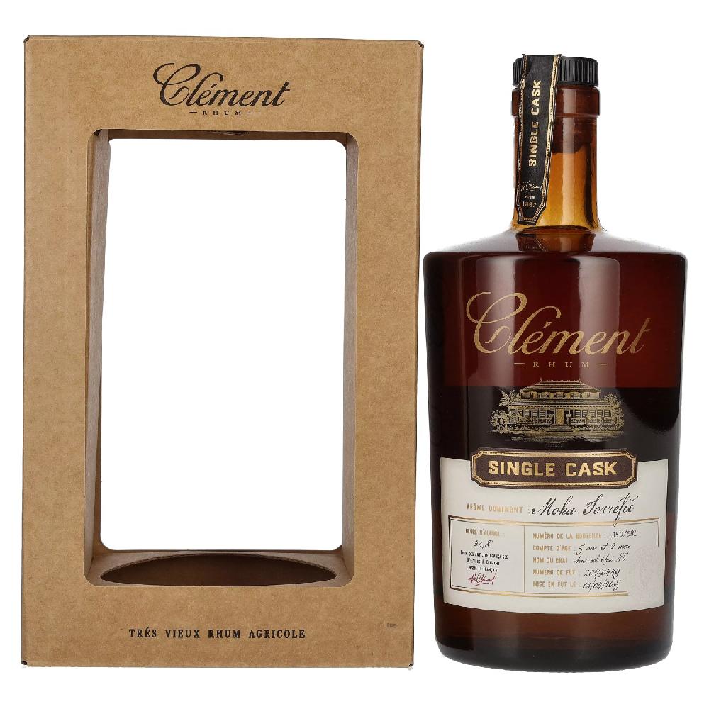 delicando Clément Trés Vieux Rhum Agricole SINGLE CASK Moka Torréfié 41 8% Vol. 0 5l in Geschenkbox