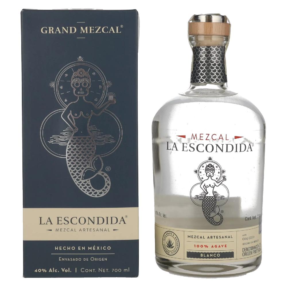 delicando La Escondida Mezcal Artesanal Blanco 40% Vol. 0 7l in Geschenkbox Letzte 3 Tage